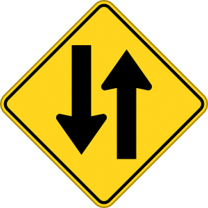 two way traffic sign